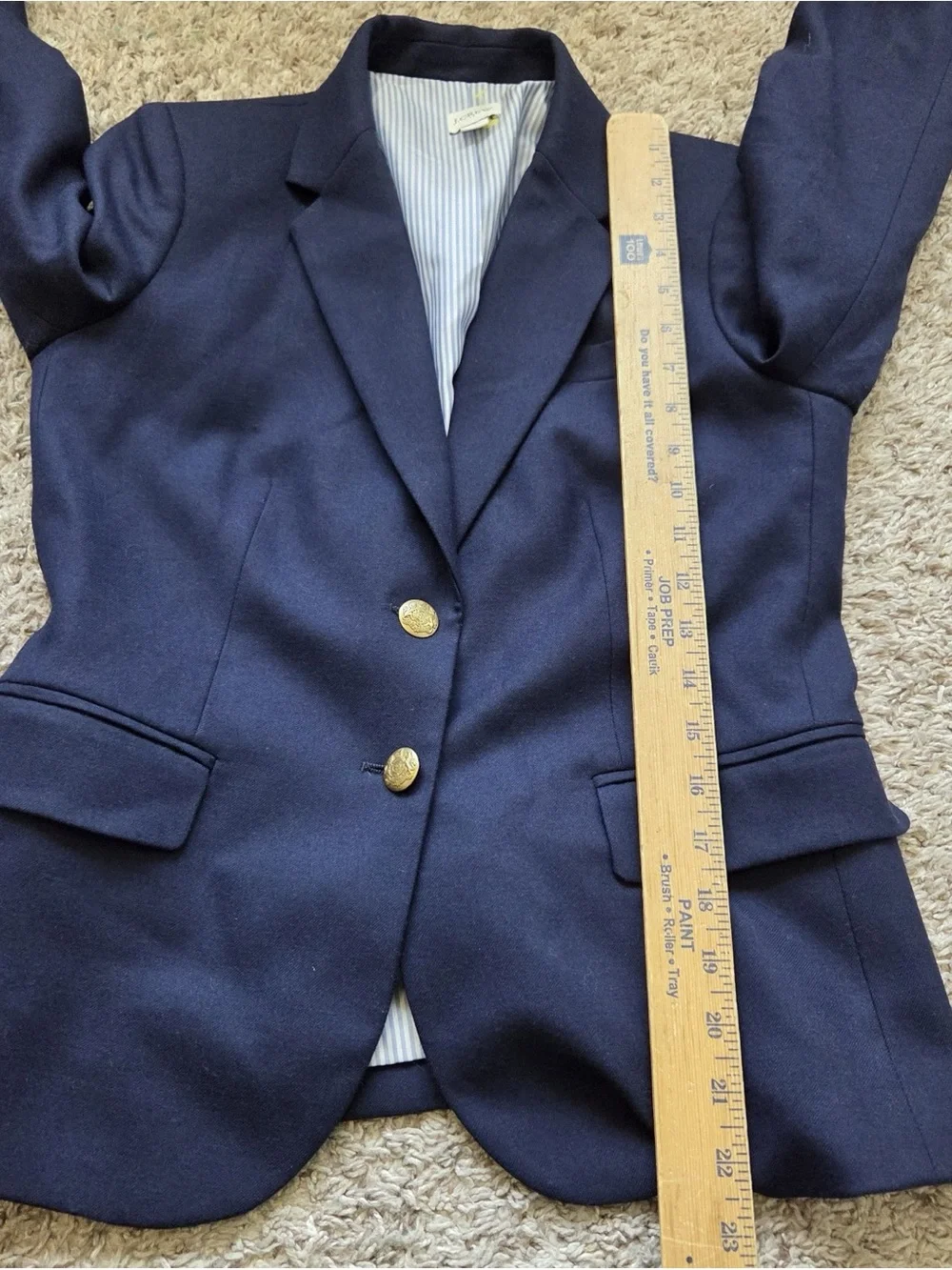 J. Crew Women's Navy Blazer with Gold Buttons 2